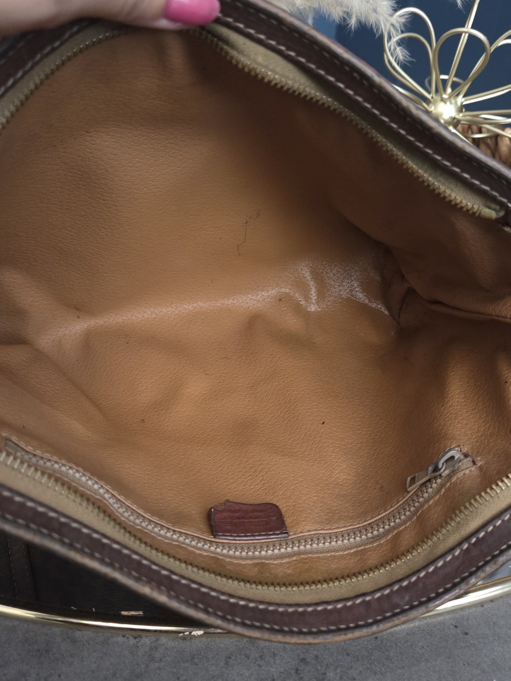 Celine Paris Vintage Macadam Brown Coated Canvas Leather Clutch Portfolio Italy - Picture 2 of 16